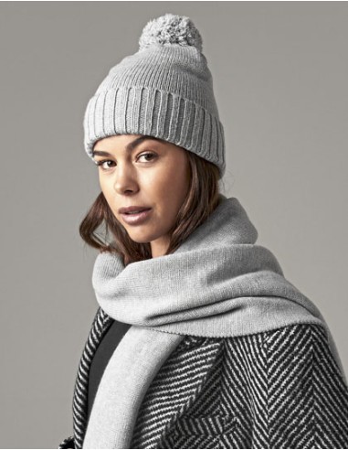 BEE-B401-Knitted Scarf and Beanie Gift Set